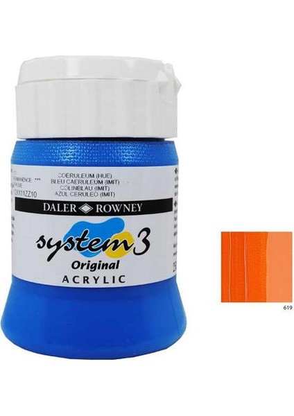 System 3 Akrilik Boya 500Ml - Cadmium Orange 619
