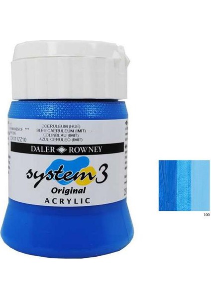 System 3 Akrilik Boya 500Ml - Fluorescent Blue 100