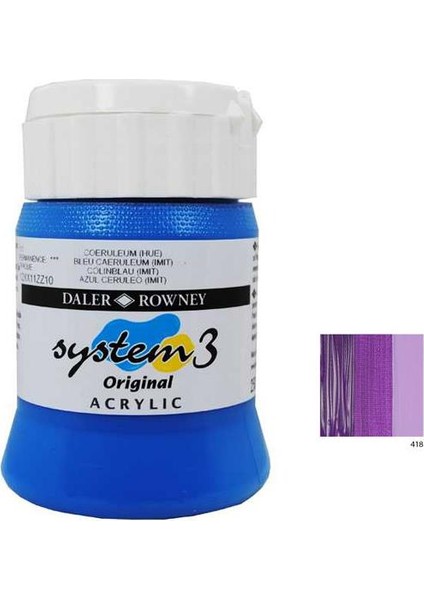 System 3 Akrilik Boya 500Ml - Velvet Purple 418
