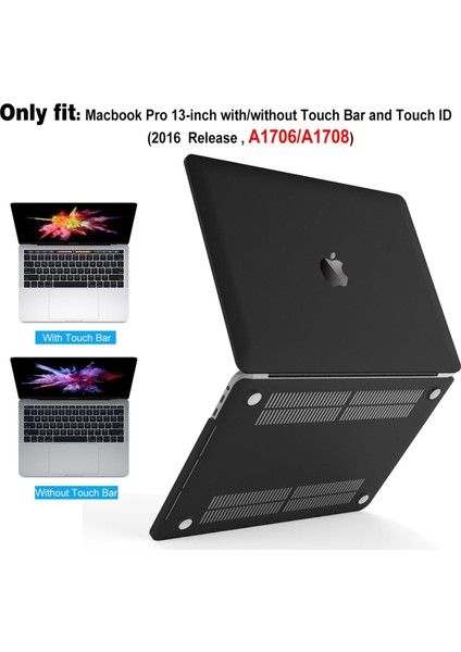 Macbook Pro 13.3 Touch Bar Shell Rubber Kapak Kılıf