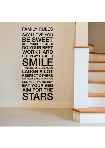 Family Rules Duvar Sticker
