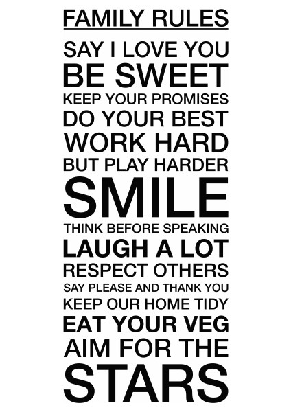 Family Rules Duvar Sticker