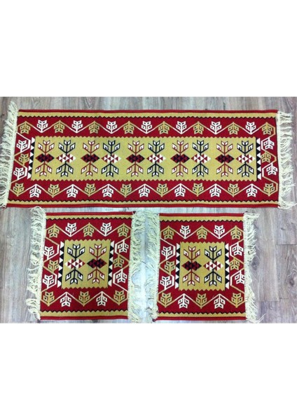 Çift Taraflı Oto Koltuk Dokuma Kilim Seti