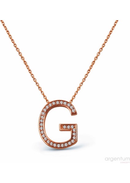 Zirkon Taşlı Gümüş G Harfi Kolye fiyatları