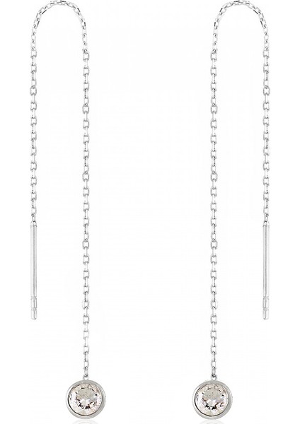 Zirkon Taşlı Gümüş Zincir Küpe fiyatları