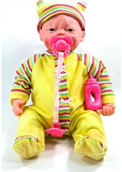 Gerçek Yüzlü Mimikli Pıtırcık Bebek - Sarı Elbiseli