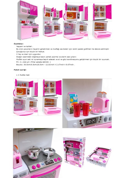 Kkd Oyuncak Mutfak Seti Açılır Kapak Barbie Bebeğe Uygun Set