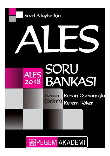 2018 ALES Sözel Adaylar için Tamamı Çözümlü Soru Bankası