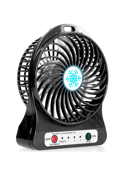 EFN-605 Masaüstü Şarj Edilebilir Siyah 800mAh Usb Fan