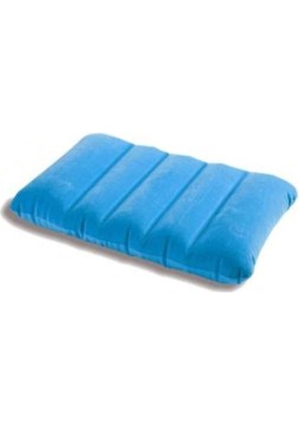 Renkli Şişme Seyahat Yastığı / İster Büyükler İster Küçüklere / Kadife Floklu Kaplama / 43 x 28 cm