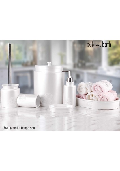 Stamp Sedef 5 Parça Polyester Banyo Seti