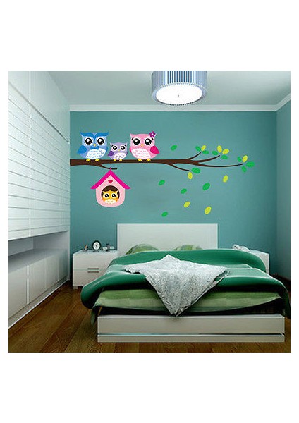 Baykuşlar Ve Dallar Duvar Stickerı Wall Sticker Owl