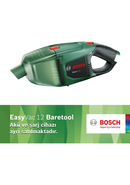 EasyVac 12 Baretool (Akü ve Şarj Cihazı Dahil Değil) Akülü El Süpürgesi