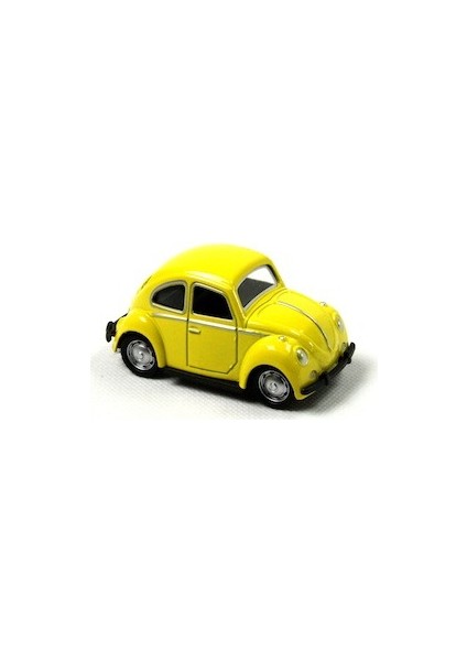 1967 Volkswagen Beetle Metal Çek Bırak Model Minik Araba Sarı Tevulimma004