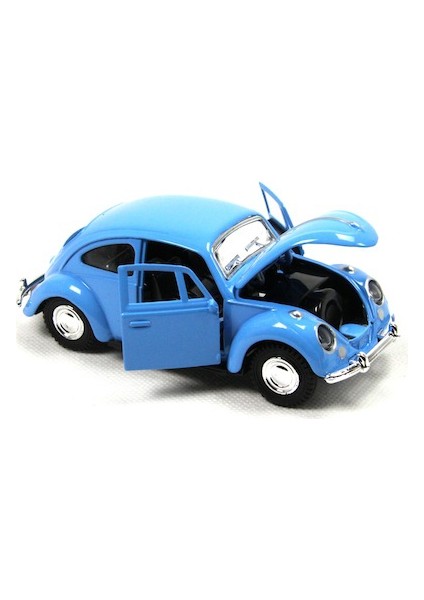 1967 Volkswagen Klasik Beetle Metal Çek Bırak Model Araba Mavi 13 Cm Tevulimma025