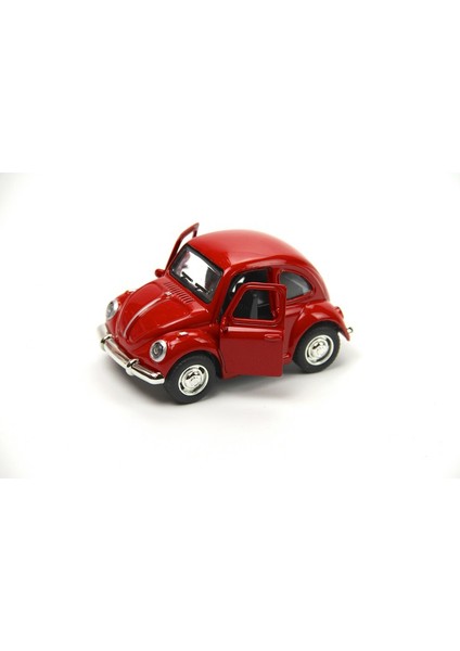 1967 Volkswagen Klasik Beetle Metal Çek Bırak Model Araba Kırmızı 9 Cm Tevulimma028