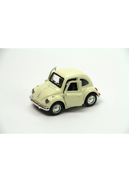 1967 Volkswagen Klasik Beetle Metal Çek Bırak Model Araba Krem 9 Cm Tevulimma030