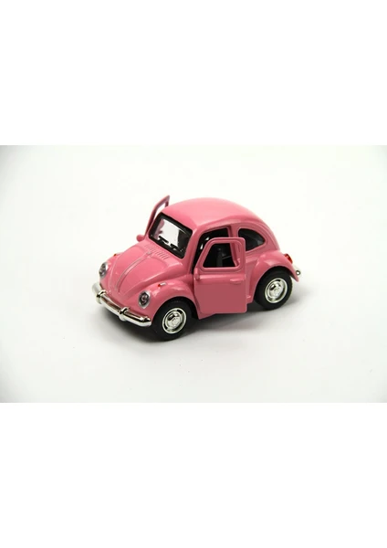 1967 Volkswagen Klasik Beetle Metal Çek Bırak Model Araba Pembe 9 Cm Tevulimma031