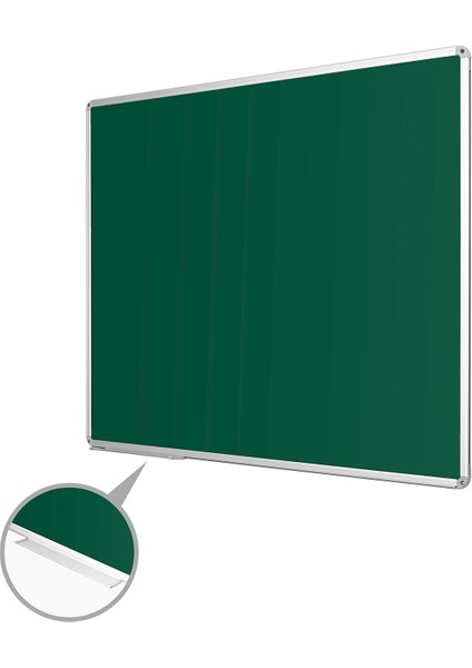 100 cm x 140 cm Alüminyum Çerçeve Duvara Monte Yeşil Tahta (Tebeşir Tahtası)