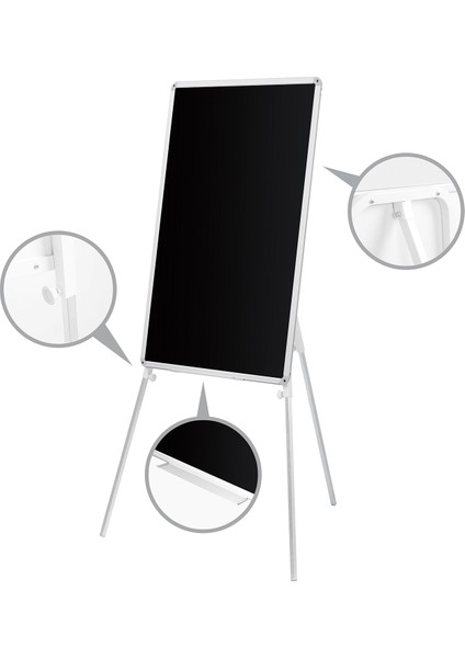 65 cm x 100 cm Teleskopik Ayaklı Kara Tahta (Tebeşir Tahtası)
