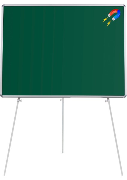 90 cm  x 120 cm  Teleskopik Ayaklı Manyetik  Yeşil Tahta (Tebeşir Tahtası)