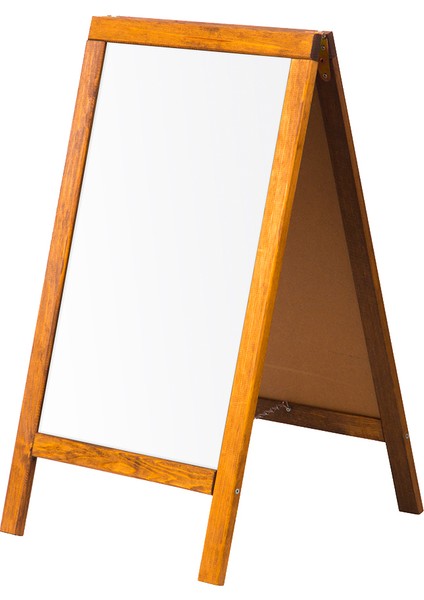 45 cm x 70 cm Çatı Tipi Çift Yüzlü Menü Tahtası Beyaz