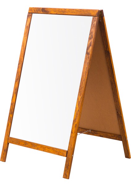 50 cm x 90 cm Çatı Tipi Çift Yüzlü Menü Tahtası Beyaz