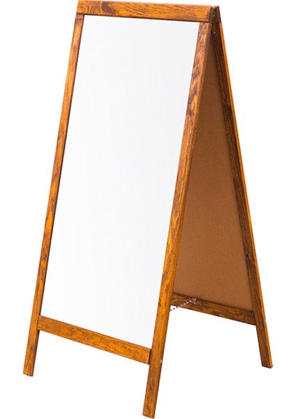 60 cm x 110 cm Çatı Tipi Çift Yüzlü Menü Tahtası Beyaz