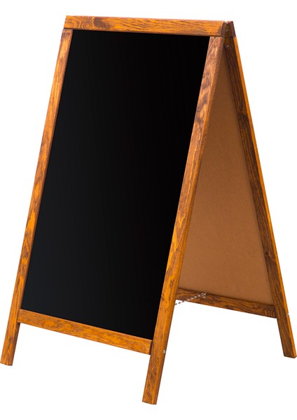 50 cm x 90 cm Çatı Tipi Çift Yüzlü Menü Tahtası Kara Tahta (Tebeşir Tahtası)