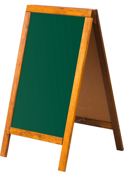 45 cm x 70 cm Çatı Tipi Çift Yüzlü Menü Tahtası Yeşil Tahta (Tebeşir Tahtası)