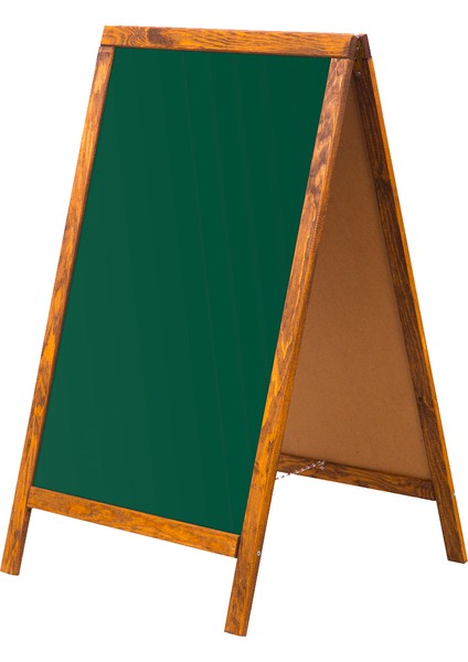 60 cm x 100 cm Çatı Tipi Çift Yüzlü Menü Tahtası Yeşil Tahta (Tebeşir Tahtası)