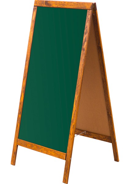 60 cm x 110 cm Çatı Tipi Çift Yüzlü Menü Tahtası Yeşil Tahta (Tebeşir Tahtası)