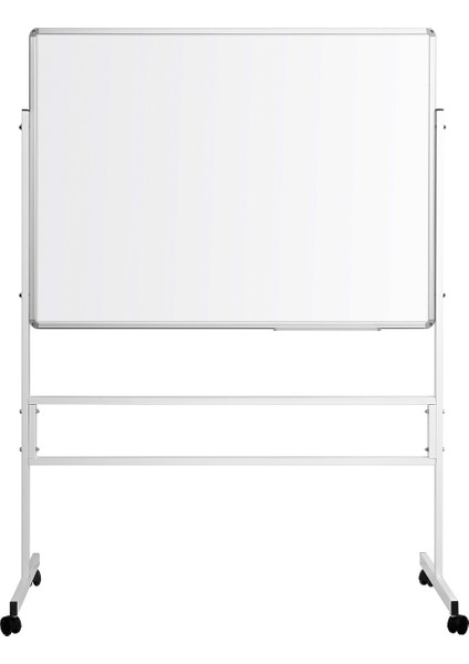 120 cm x 140 cm Mobil Ayaklı Tek Yüzlü Laminat Yazı Tahtası Beyaz (Brifing Tahtası)