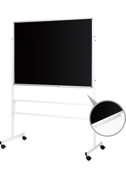 120 cm x 140 cm Mobil Ayaklı Tek Yüzlü Kara Tahta (Brifing Tahtası, Tebeşir Tahtası)