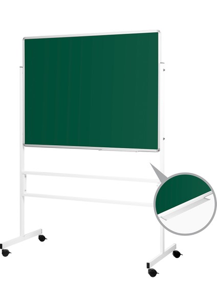 120 cm x 200 cm Mobil Ayaklı Tek Yüzlü Yeşil Tahta (Brifing Tahtası, Tebeşir Tahtası)