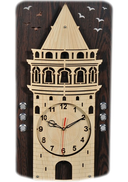 Dekoratif Ahşap Duvar Saati Camsız 49 x 26 Cm