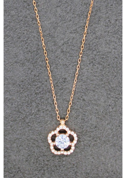 Çiçek Tektaş Rose Gümüş Kolye (Tgk0038)