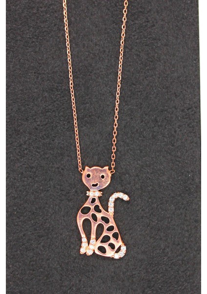 Kedi Rose Gümüş Kolye (Tgk0096)