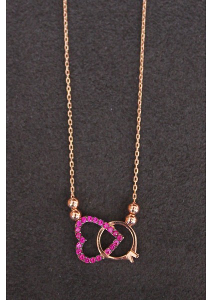 Tektaş Kalp Rose Gümüş Kolye (Tgk0150)
