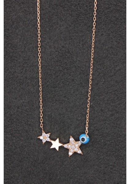 Üç Yıldız Rose Gümüş Kolye (Tgk0177)