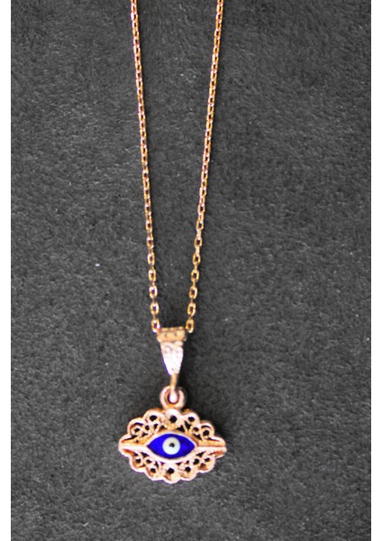 Nazarlı Göz Rose Gümüş Kolye (Tgk0323)
