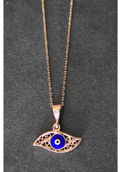 Nazarlı Göz Rose Gümüş Kolye (Tgk0329)