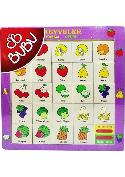 Ahşap Puzzle Meyveler Hafıza Oyunu 30X30 Bj-53Ap0063