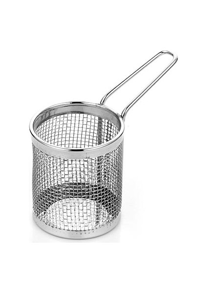 Paslanmaz Mini 8,5 x 8,5 Yuvarlak Fritöz Sepeti
