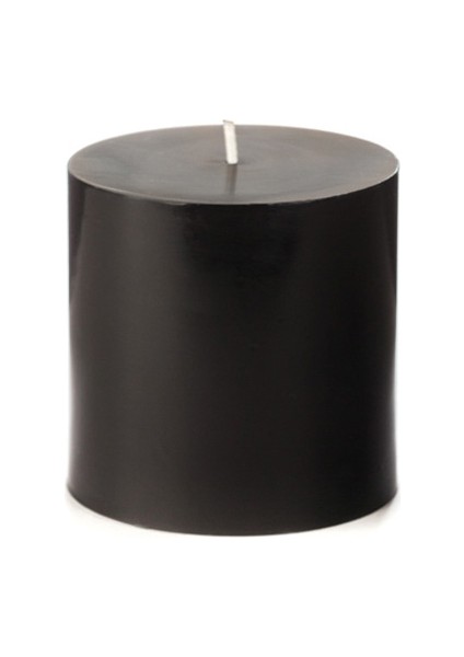 7X7 Siyah Silindir Mum