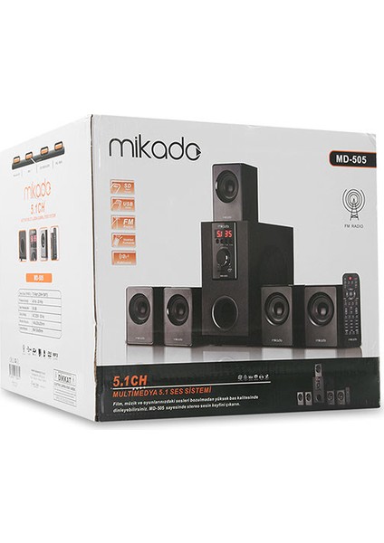 Md-505 5+1 Usb+Sd+Fm Destekli Bluetooth Speaker fırsatları