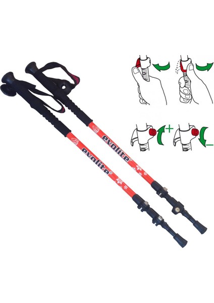 Speed Lock / Dıştan Ayarlı Kilit Sistemli Trekking Batonu