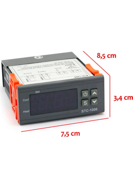 -1000 LCD Prob Termostat 12V