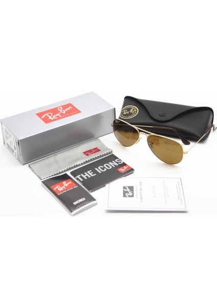 3025 001/57 58 Unisex Güneş Gözlüğü Aviator Polarize