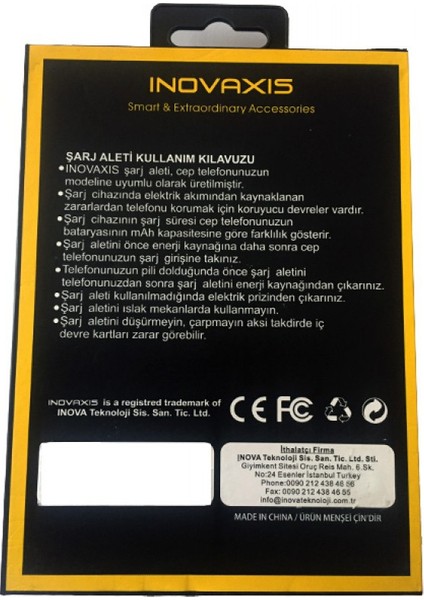 Inovaxis Universal Hızlı Şarj Cihazı 2 2A